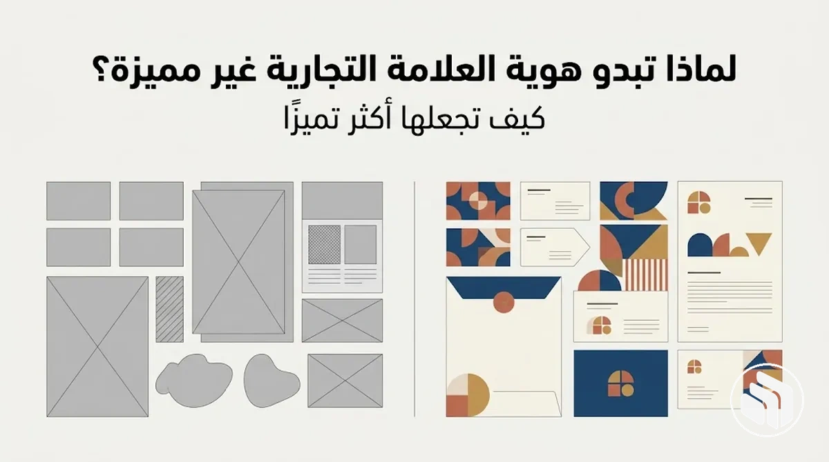 مقارنة بين هوية علامة تجارية غير مميزة ونسخة أكثر تميزًا