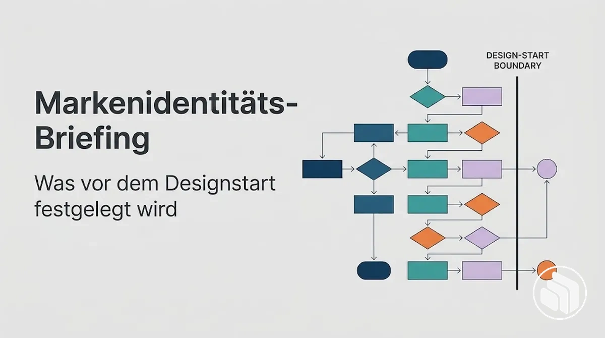 Markenidentitäts-Briefing mit zentralen Entscheidungen vor Beginn des Designs