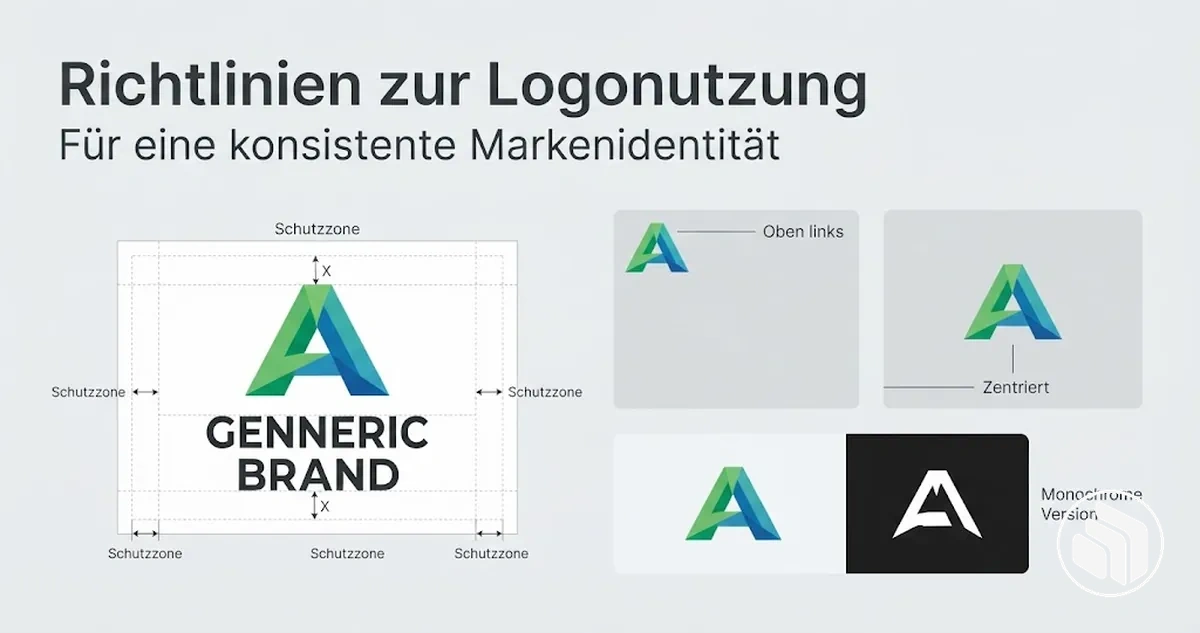Beispiele zur Logonutzung mit Abständen, Platzierung und Varianten