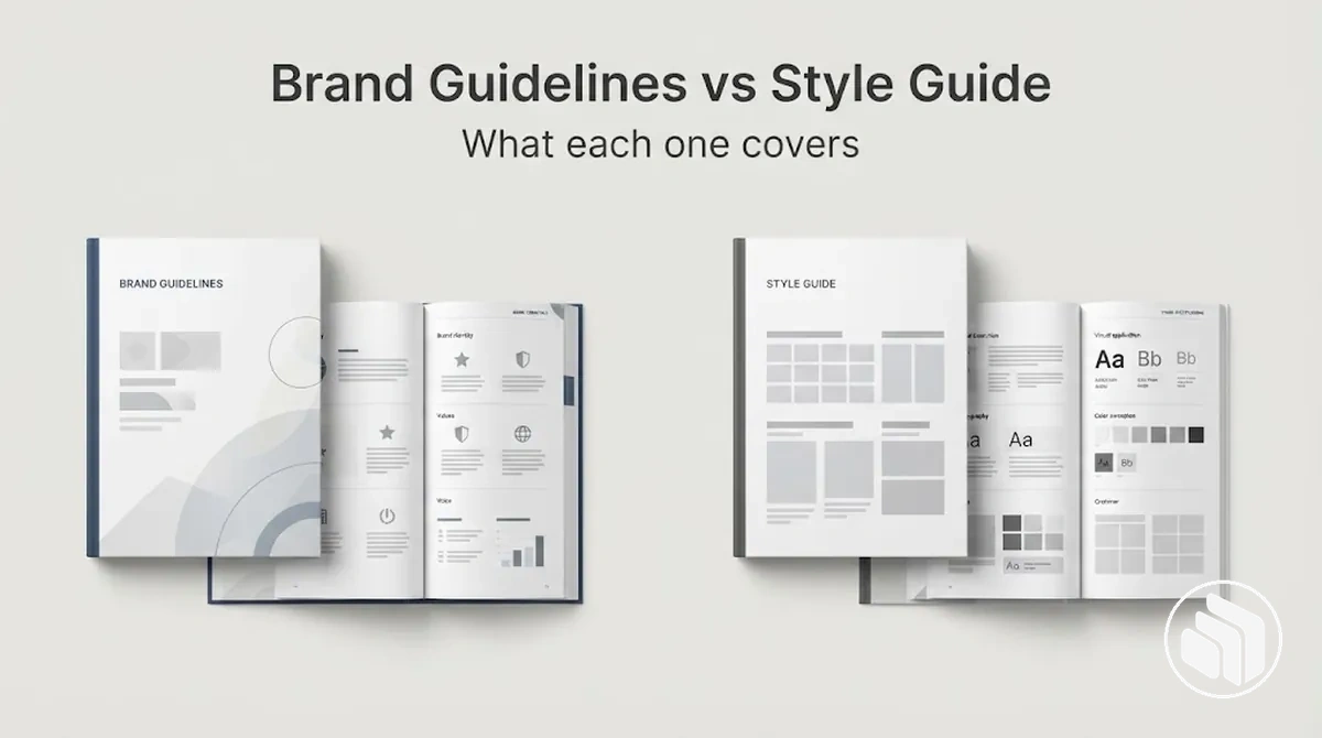 Comparison of brand guidelines and a style guide
