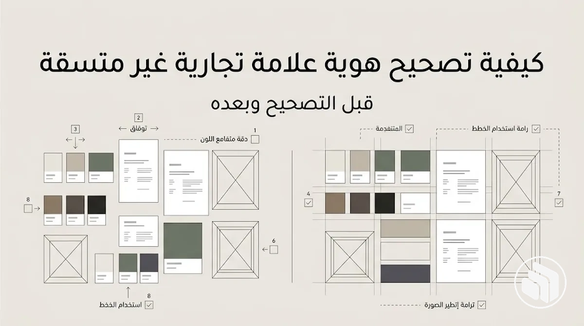 Brand identity consistency audit with visual review checkpoints