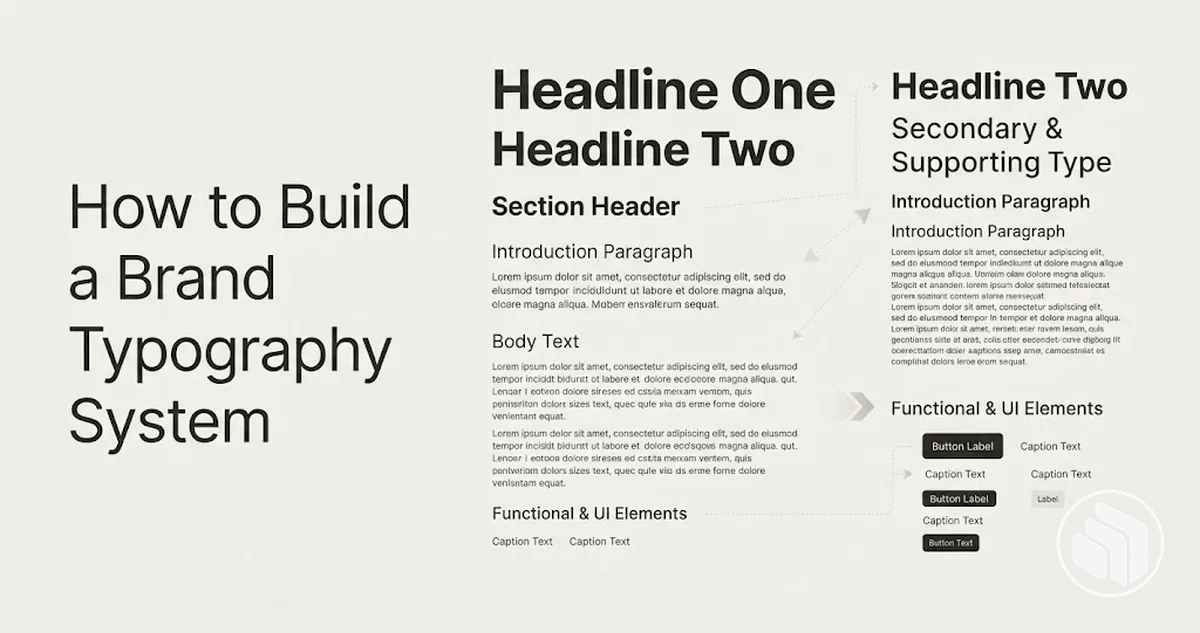 Brand typography system showing font roles and hierarchy