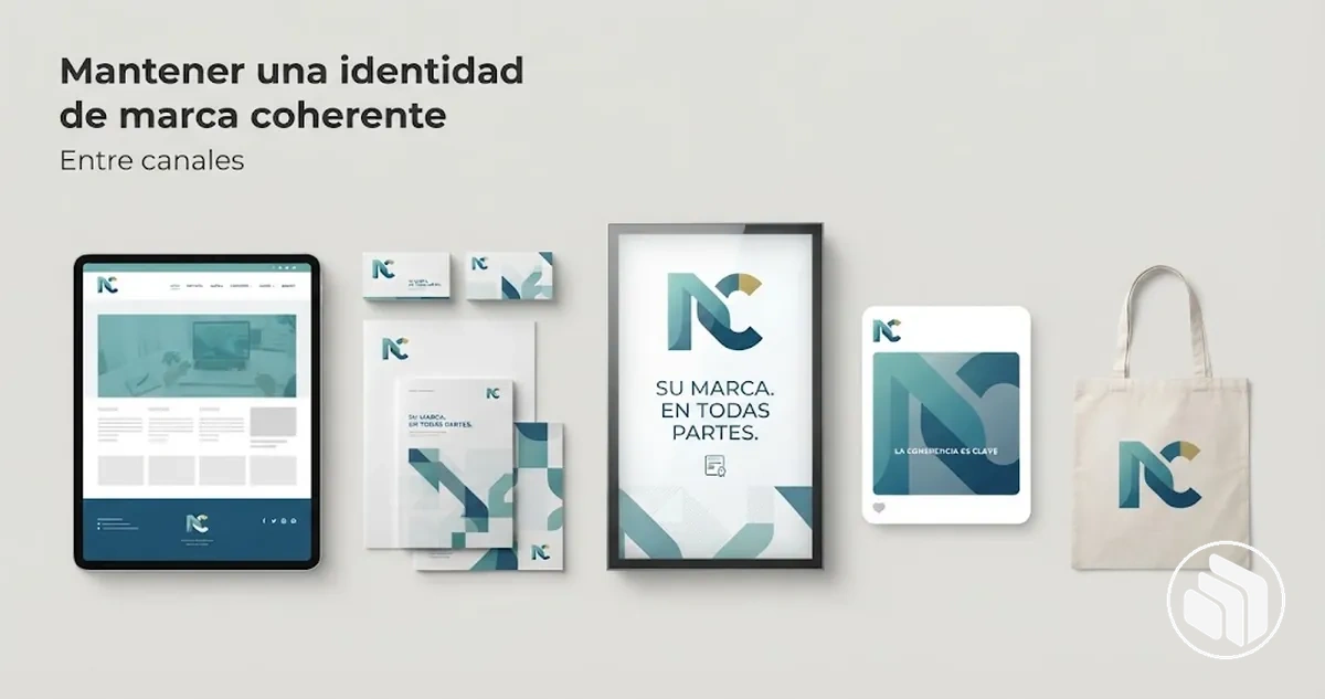 Identidad de marca coherente aplicada en distintos canales