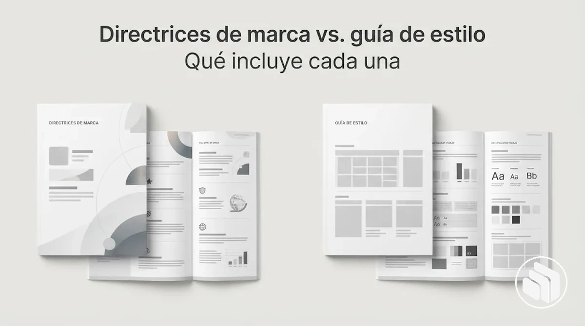 Comparación entre unas directrices de marca y una guía de estilo