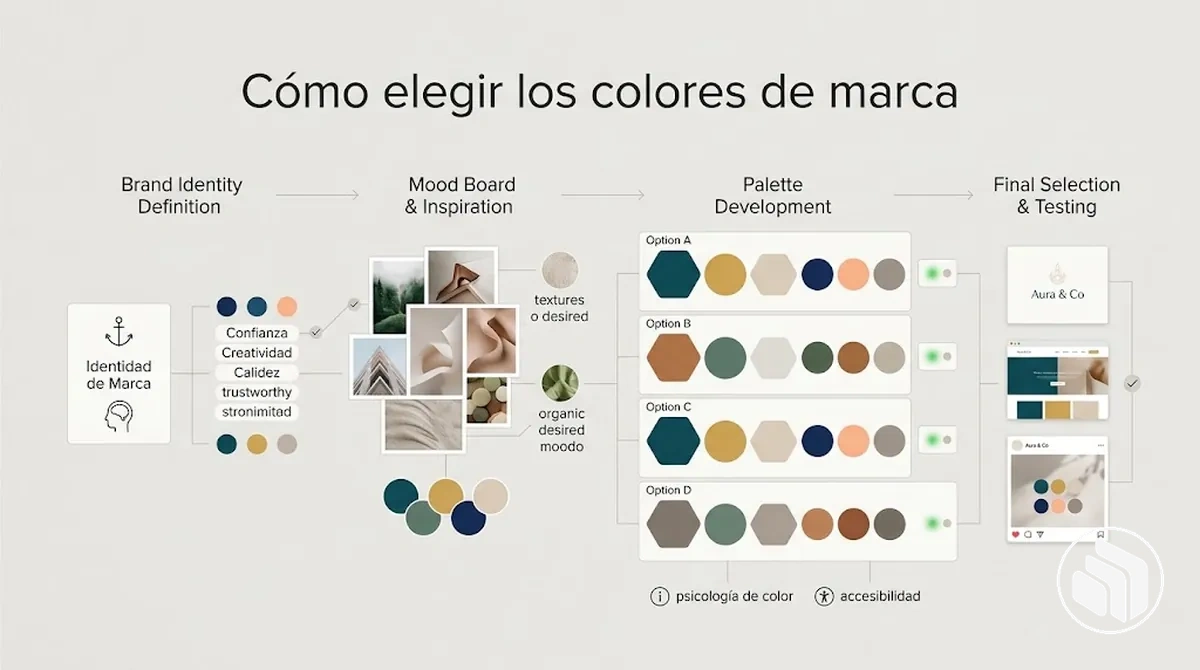 Ejemplos de selección de colores de marca para una identidad visual