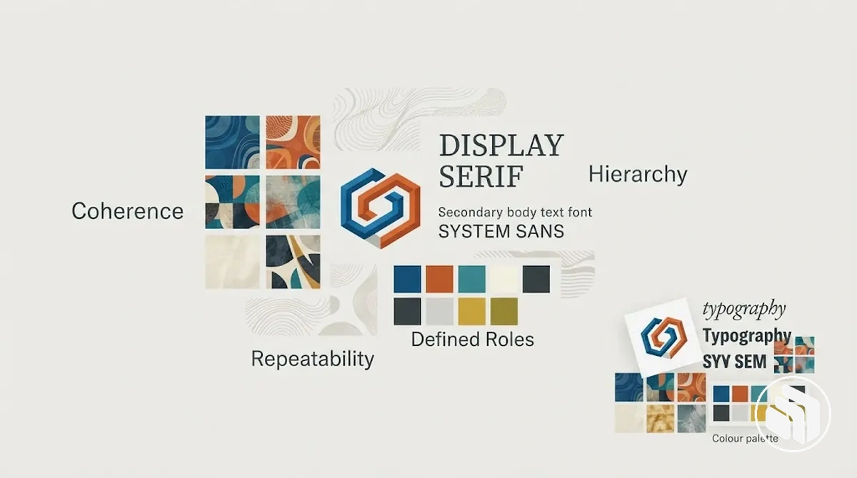 Sistema de identidad de marca que muestra complejidad visual con propósito controlada mediante jerarquía clara y funciones definidas