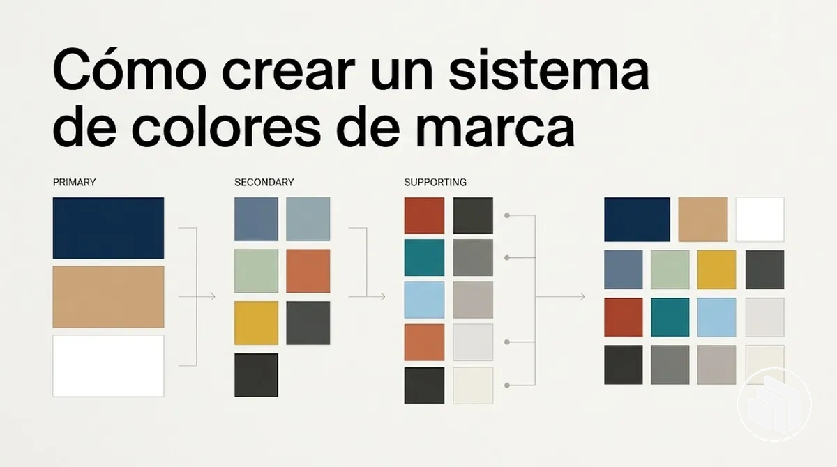 Sistema de colores de marca con colores principales, secundarios y de apoyo