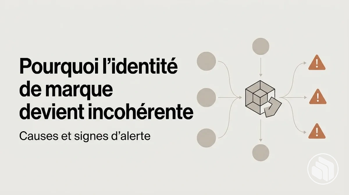 Schéma montrant les causes et les signes d’alerte d’une identité de marque incohérente