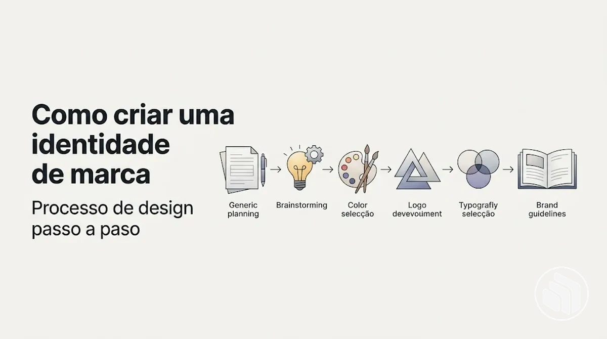 Processo passo a passo de design de identidade de marca, do planejamento às diretrizes