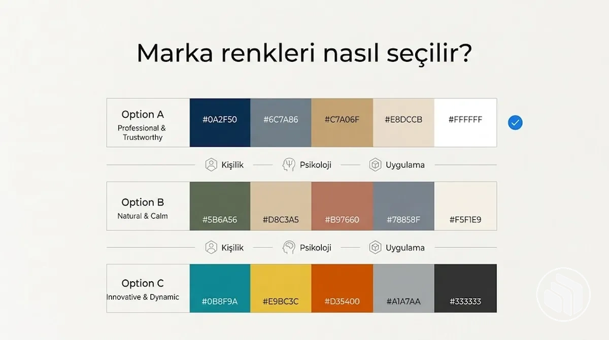 Görsel kimlik için marka rengi seçimi örnekleri